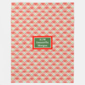 Traditional Plaid Blanket Custom Monogram Gift フリースブランケット (正面)