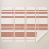 Traditional Plaid Coral Blends and White シェルパブランケット (正面(横))