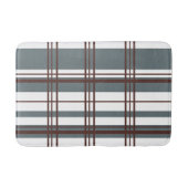 Traditional Plaid Smoke Grey, Deep Burgandy, White バスマット (正面)