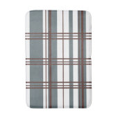 Traditional Plaid Smoke Grey, Deep Burgandy, White バスマット (正面縦)
