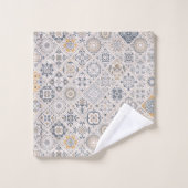 Traditional Portuguese and Spanish Boho Tiles  バスタオルセット (ウォッシュタオル)