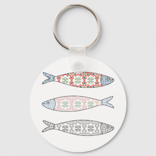 Traditional Portuguese icon. Colored sardines キーホルダー (正面)