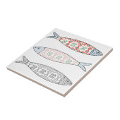 Traditional Portuguese icon. Colored sardines タイル (側面)