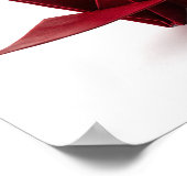 Traditional Red Origami Crane on White ポスター (角)