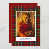Traditional Royal Stewart Tartan Plaid Photo シーズンカード (正面/裏面)