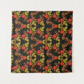 Traditional Russian seamless pattern with berries  タペストリー (正面(横))