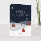 Traditional Rustic Navy Red Winter Merry Christmas シーズンカード (裏面)