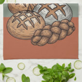 Traditional Rustic Sourdough & Baguette キッチンタオル (折り畳み)