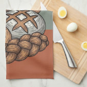 Traditional Rustic Sourdough & Baguette キッチンタオル (四つ折り)