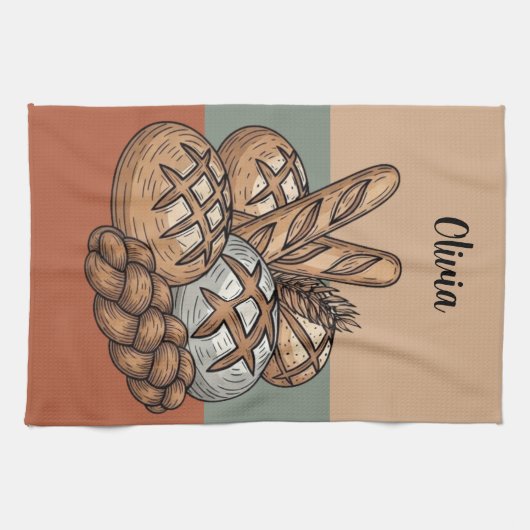 Traditional Rustic Sourdough & Baguette キッチンタオル (横)