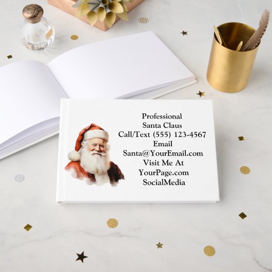 Traditional Santa Claus Business Card ゲストブック (正面見開き)