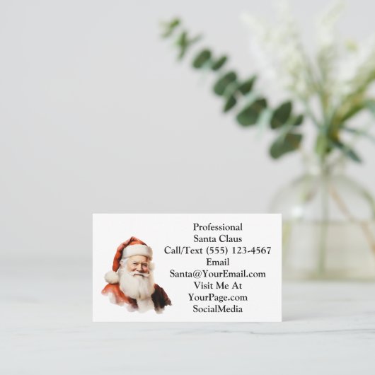 Traditional Santa Claus Business Card 名刺 (スタンド正面)