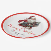 Traditional Santa Claus Cozy Red White Dinner ペーパープレート (アングル)