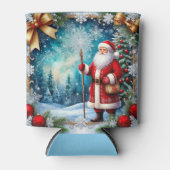 Traditional Santa Claus in Winter Wonderland 缶クーラー (正面)