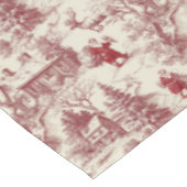 Traditional Santa Claus Red on Cream Toile De Jouy テーブルクロス (アングル)