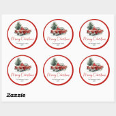 Traditional Santa Claus Vintage Holiday Sticker ラウンドシール (シート)