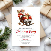Traditional Santa Festive Christmas Party Invite 招待状