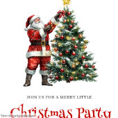 Traditional Santa Festive Christmas Party Invite 招待状