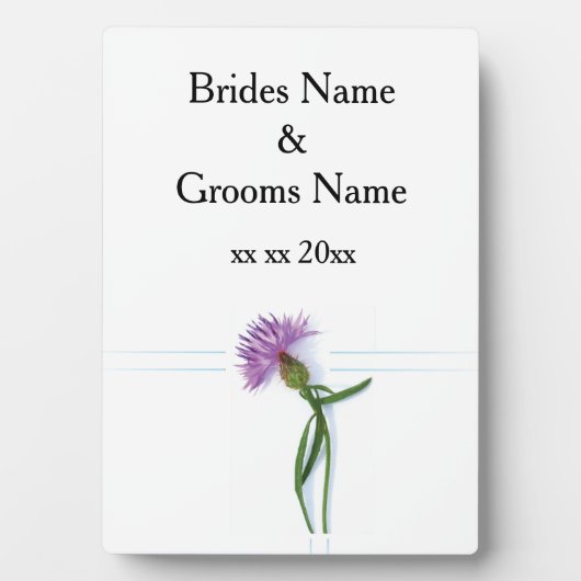 Traditional Scottish and Celtic Wedding Thistle Th フォトプラーク (正面)