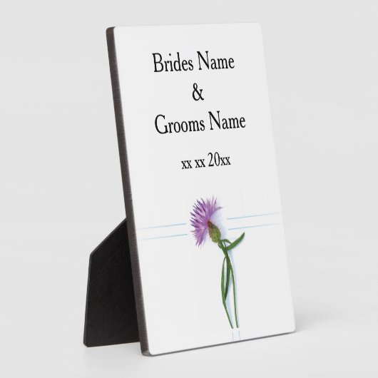 Traditional Scottish and Celtic Wedding Thistle Th フォトプラーク (側面)