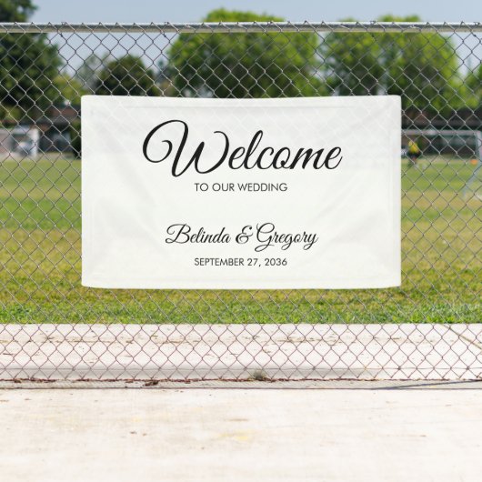 Traditional Script Welcome Wedding Hanging Sign  横断幕 (インサイチュ)