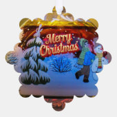  Traditional Snowman Christmas Keepsake オーナメントカード (裏面)