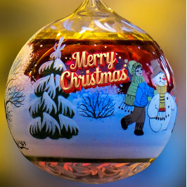  Traditional Snowman Christmas Keepsake オーナメントカード