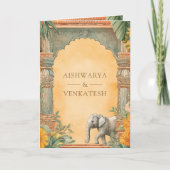 Traditional South Indian Photo QR Code Wedding 招待状 (正面)