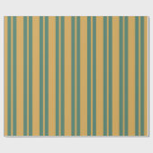 Traditional Stripe Pattern Teal Green and Mustard ラッピングペーパー (フラット)