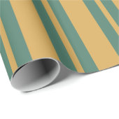 Traditional Stripe Pattern Teal Green and Mustard ラッピングペーパー (ロールコーナー)