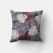 traditional stripes and leaves pattern クッション (裏面)