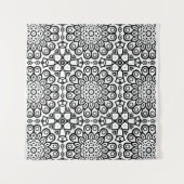 Traditional sunflower batik pattern ornamentscroll タペストリー (正面(横))