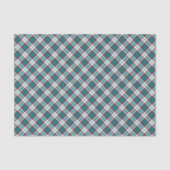 Traditional Teal Blue Maroon Red White Plaid 薄葉紙 (正面)