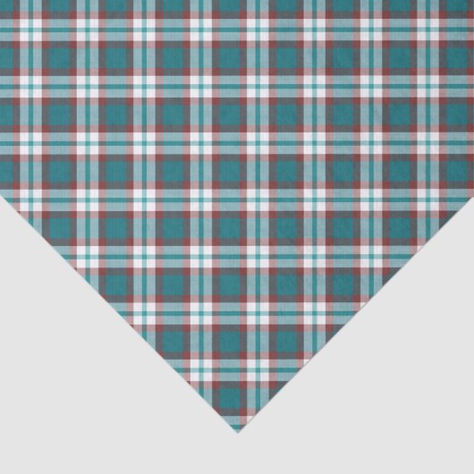 Traditional Teal Blue Maroon Red White Plaid 薄葉紙 (詳細)