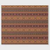 Traditional Terracotta Ethnic Tribal Boho Pattern ラッピングペーパー (フラット)