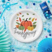 Traditional Thanksgiving Design ペーパープレート (パーティー)