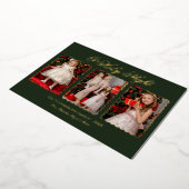 Traditional Three Photo Family Foil Christmas Card 箔シーズンカード (回転した状態)
