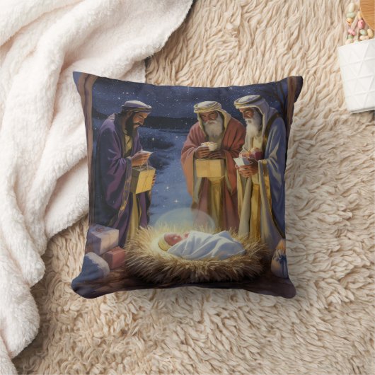 Traditional Three Wise Men Nativity クッション (ブランケット)