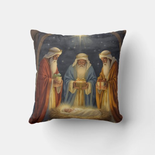 Traditional Three Wise Men Nativity クッション (裏面)