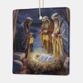 Traditional Three Wise Men Nativity セラミックオーナメント (左)