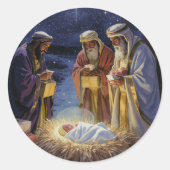 Traditional Three Wise Men Nativity ラウンドシール (正面)