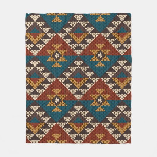 Traditional Tribal Aztec seamless pattern on the w フリースブランケット (正面)