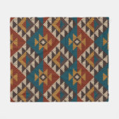 Traditional Tribal Aztec seamless pattern on the w フリースブランケット (正面(横))