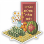 Traditional Vietnamese Tet Fruits & Flowers シール (正面)
