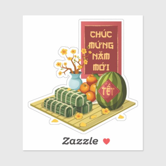 Traditional Vietnamese Tet Fruits & Flowers シール (シート)