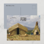 Traditional Village Lake Titicaca Peru ポストカード (正面/裏面)