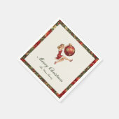 Traditional Vintage Christmas スタンダードカクテルナプキン (角)