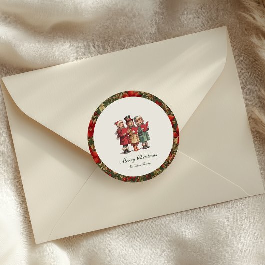 Traditional Vintage Christmas ラウンドシール
