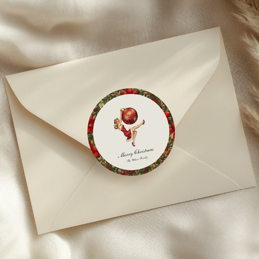 Traditional Vintage Christmas ラウンドシール