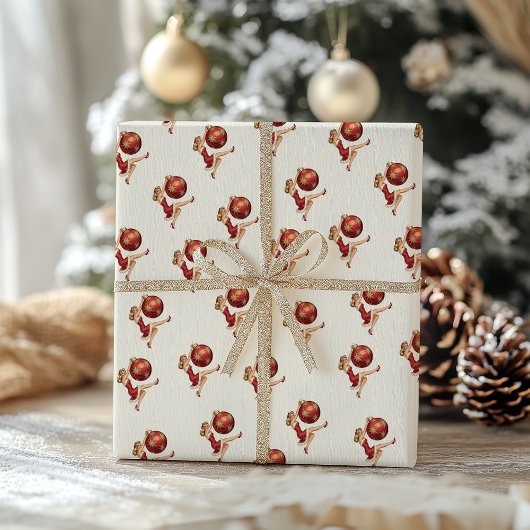 Traditional Vintage Christmas Wrapping Paper ラッピングペーパー